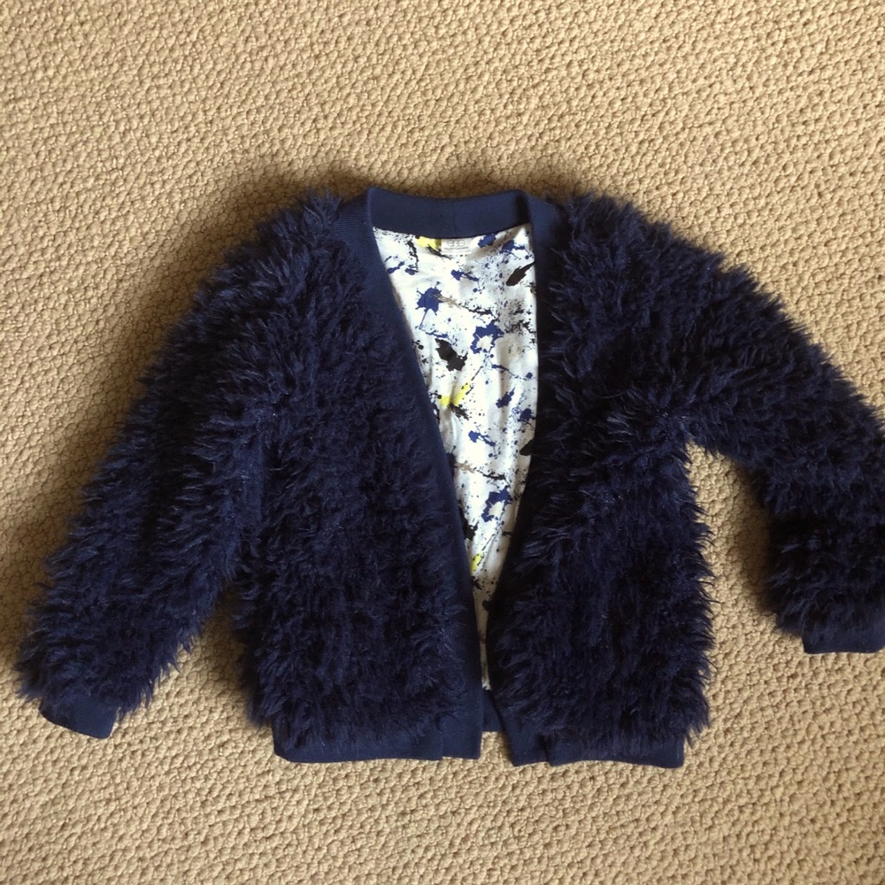 Fuzzy Navy Blue Coat